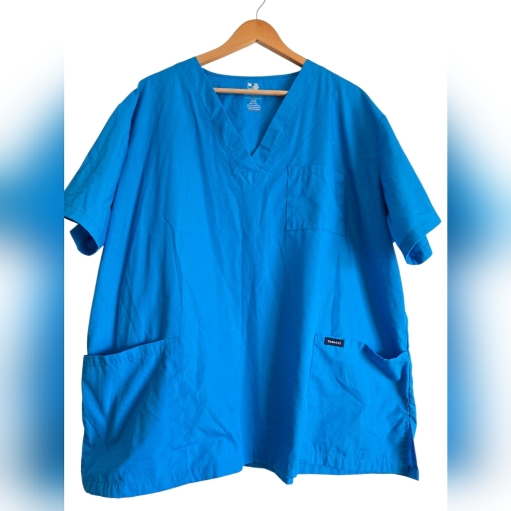 Dagacci Bright Blue Scrub Top Size 2xl